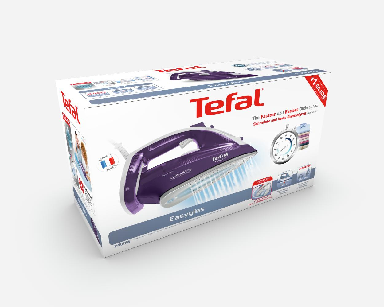 Tefal EasyGliss FV3970 iron Steam iron Durilium soleplate – image 4