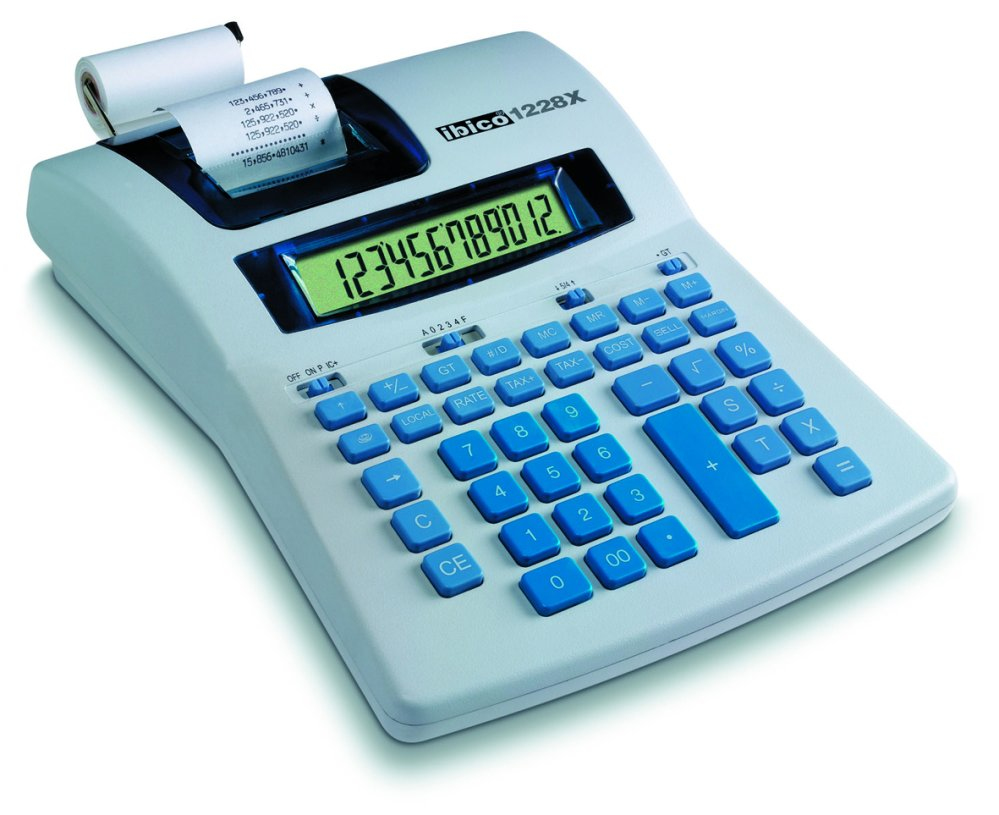 Rexel Ibico 1228X Semi-Professional Print Calculator White/Blue – image 3