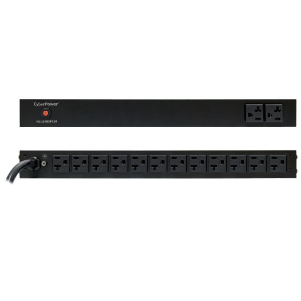 CyberPower PDU20B2F12R power distribution unit (PDU) 14 AC outlet(s) 1U Black – image 2
