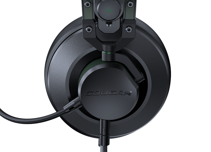 COUGAR CGR-P53X-550 headphones/headset Wired Head-band Gaming Black, Green – image 3