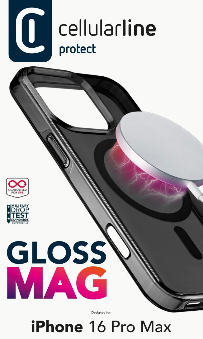 Cellularline Gloss Mag - iPhone 16 Pro Max Magnetic case for charging and attaching to the MagSafe charger – image 2