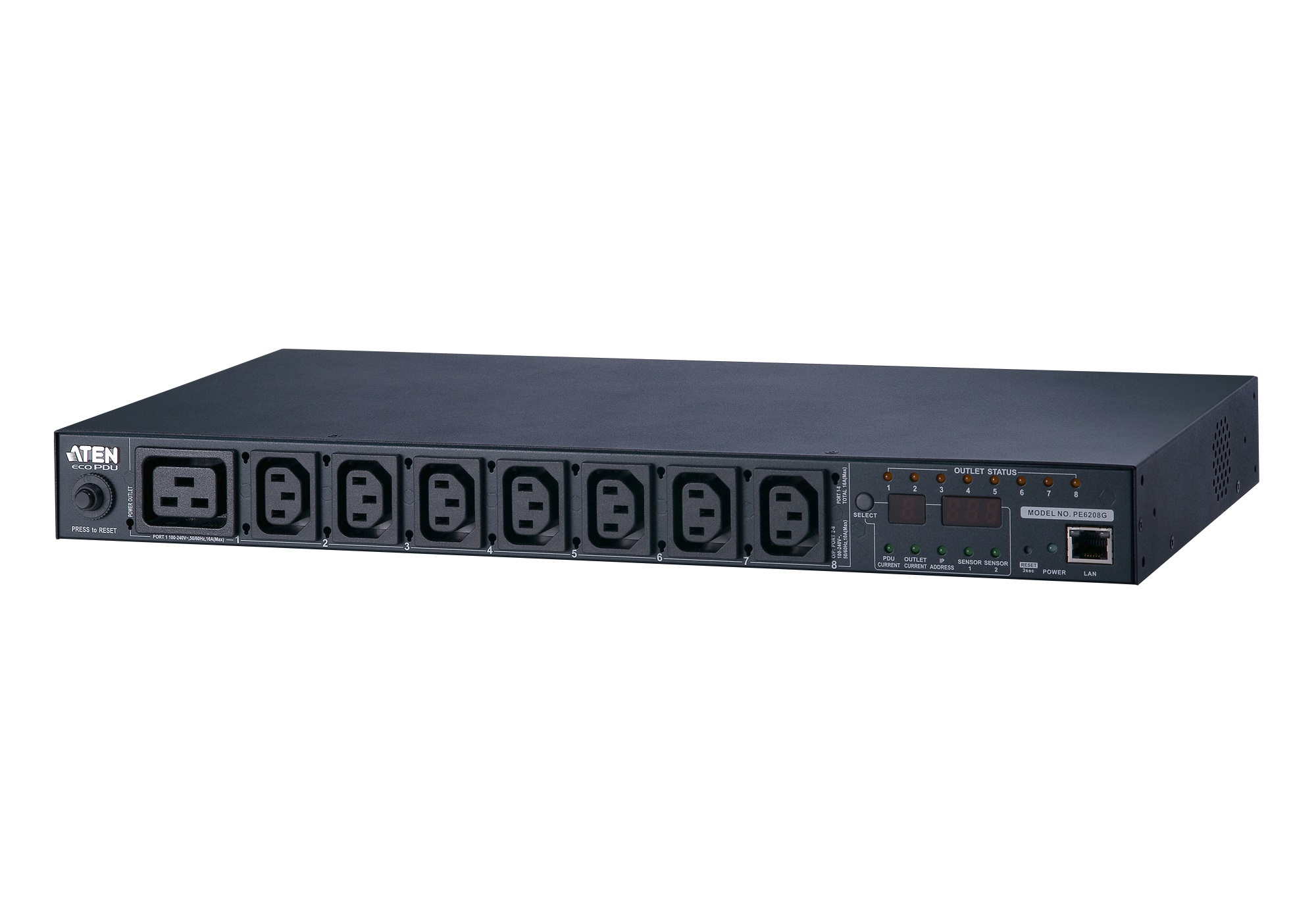 ATEN 1U 16A 8 Outlet Switched Bank Metered PDU + Free Eco PDU Manager Software – image 3