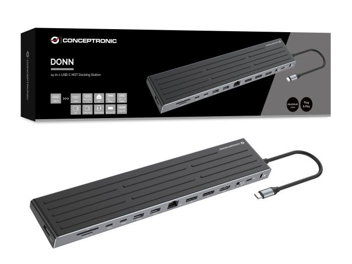 Conceptronic DONN32BD 14-in-1 USB-C MST Docking Station, HDMI 4K – image 3