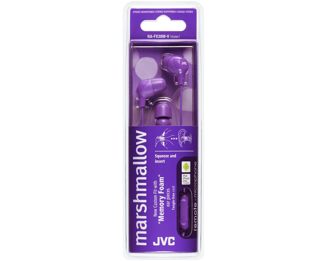 JVC HA-FX38M-V-E Inner ear headphones with remote & microphone – image 2