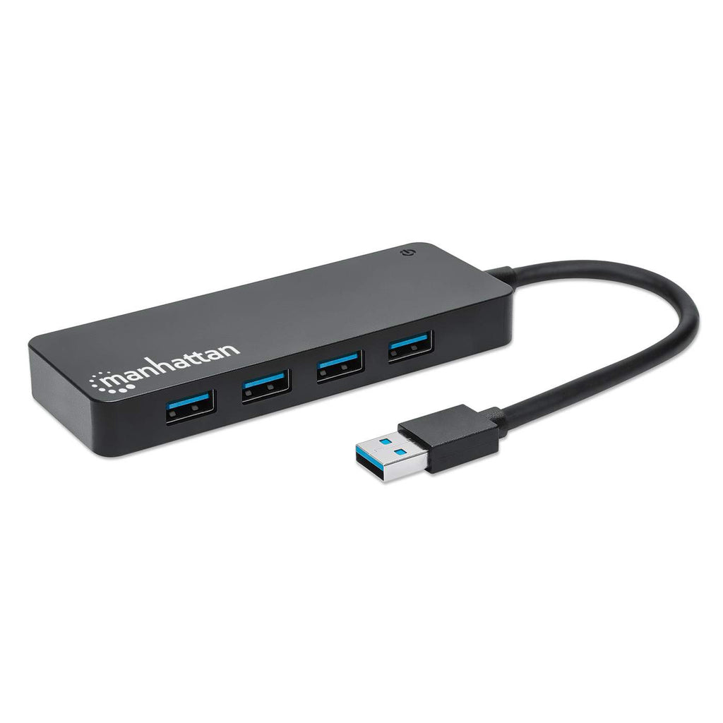Manhattan USB-A 4-Port Hub, 4x USB-A Ports, 5 Gbps (USB 3.2 Gen1 aka USB 3.0), USB powered (no external power supply required), Equivalent to ST4300PBU3 & ST430 – image 2