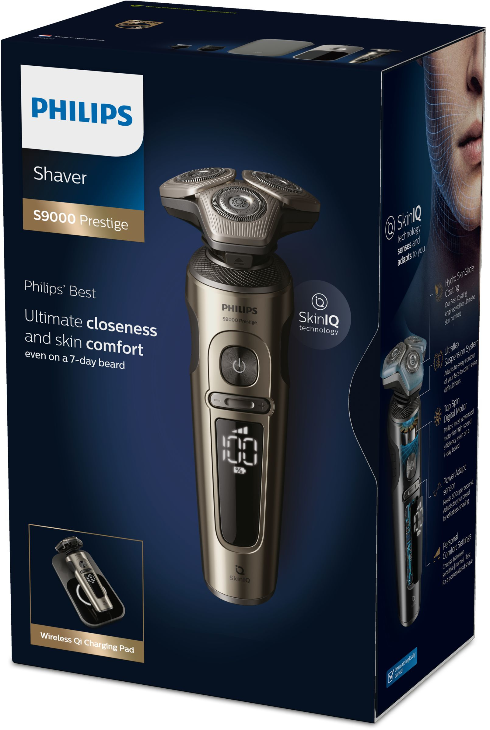 Philips SP9873/14 men's shaver Rotation shaver Trimmer Black, Gold – image 2