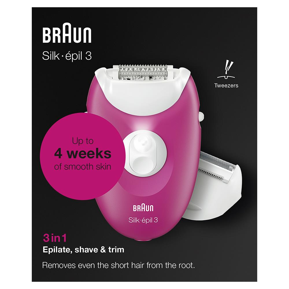 Braun Silk-épil 3 3276 20 tweezers Pink, White – image 6