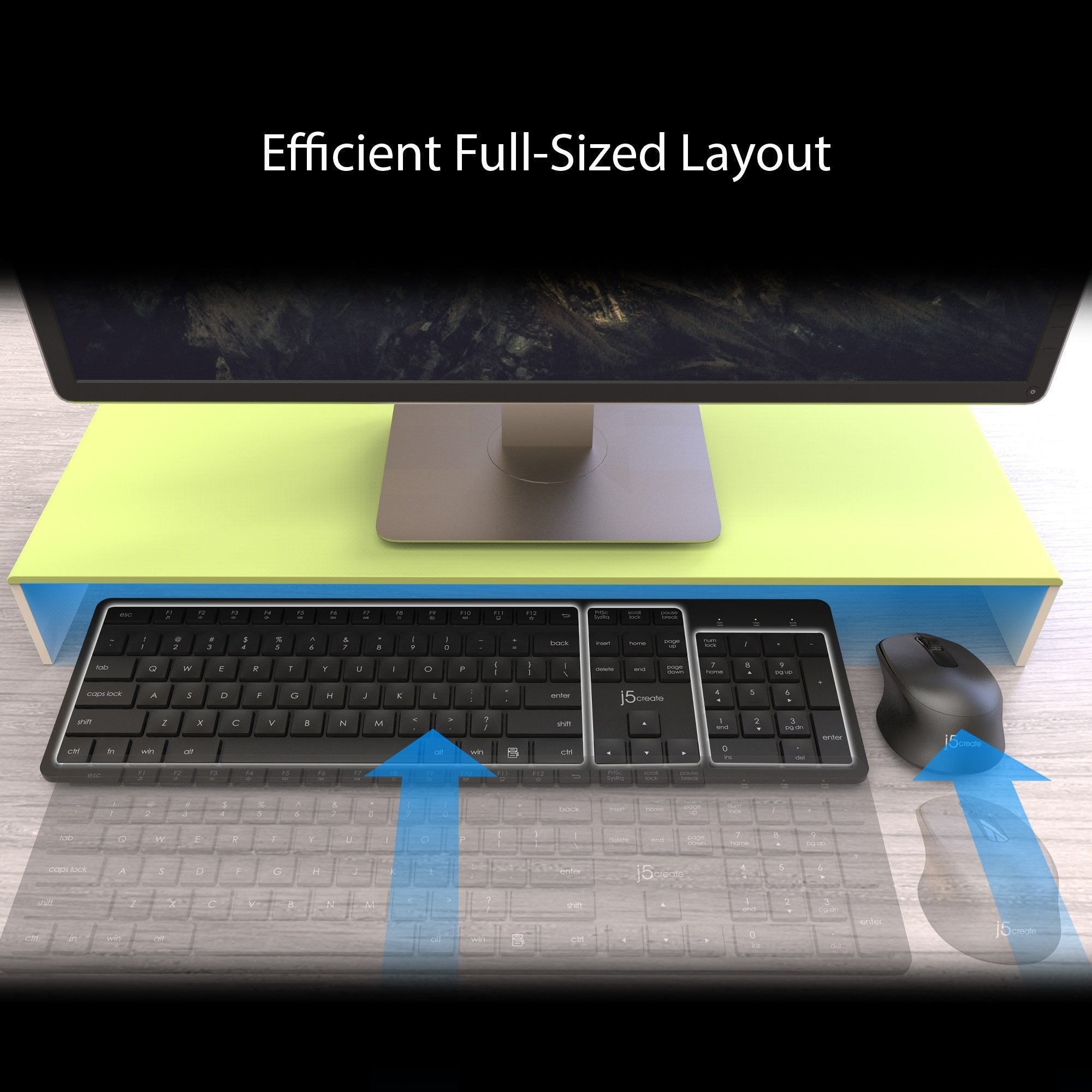 j5create JIKMW115 keyboard Mouse included Office RF Wireless Black – image 8