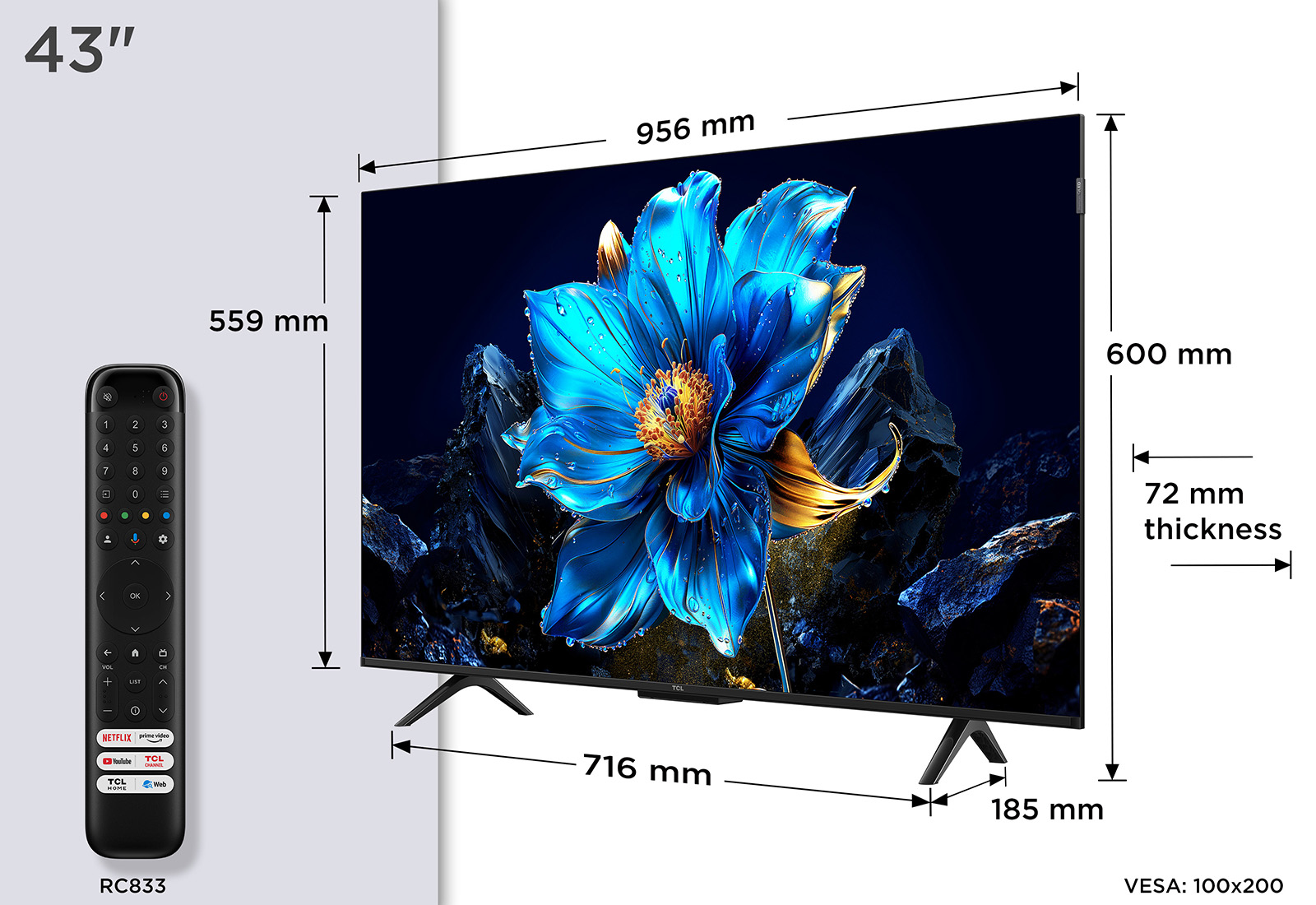 TCL QLED 43 43P7K UltraHD 4K Dolby Atmos Google TV — photo 2