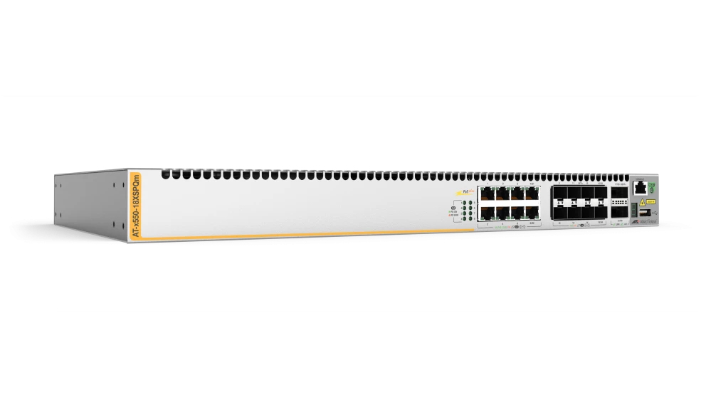 Allied Telesis AT-X550-18XSPQM-B51 network switch Managed L3 10G Ethernet (100/1000/10000) Power over Ethernet (PoE) Grey