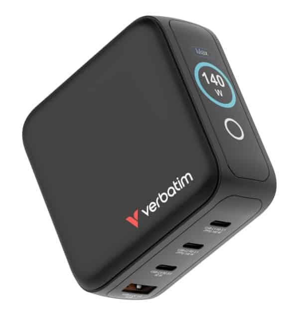 Verbatim 140W Mini GaN Charger with Display – image 1
