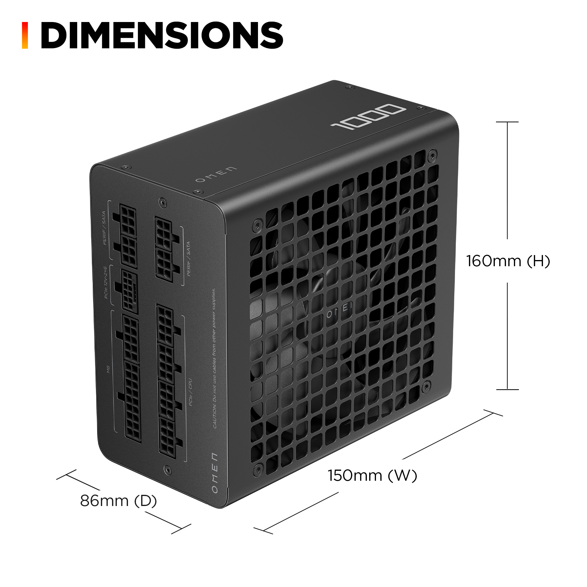 HP OMEN 1000W Power Supply - ATX 3.1 Fully Modular 80 Plus Gold – image 6