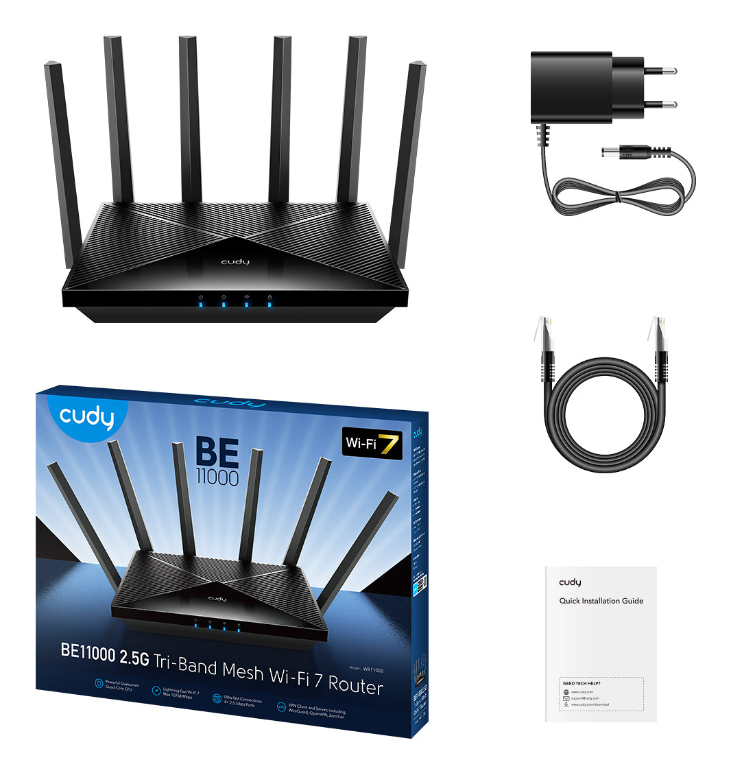 Cudy WR11000 wireless router 2.5 Gigabit Ethernet Tri-band (2.4 GHz – image 3