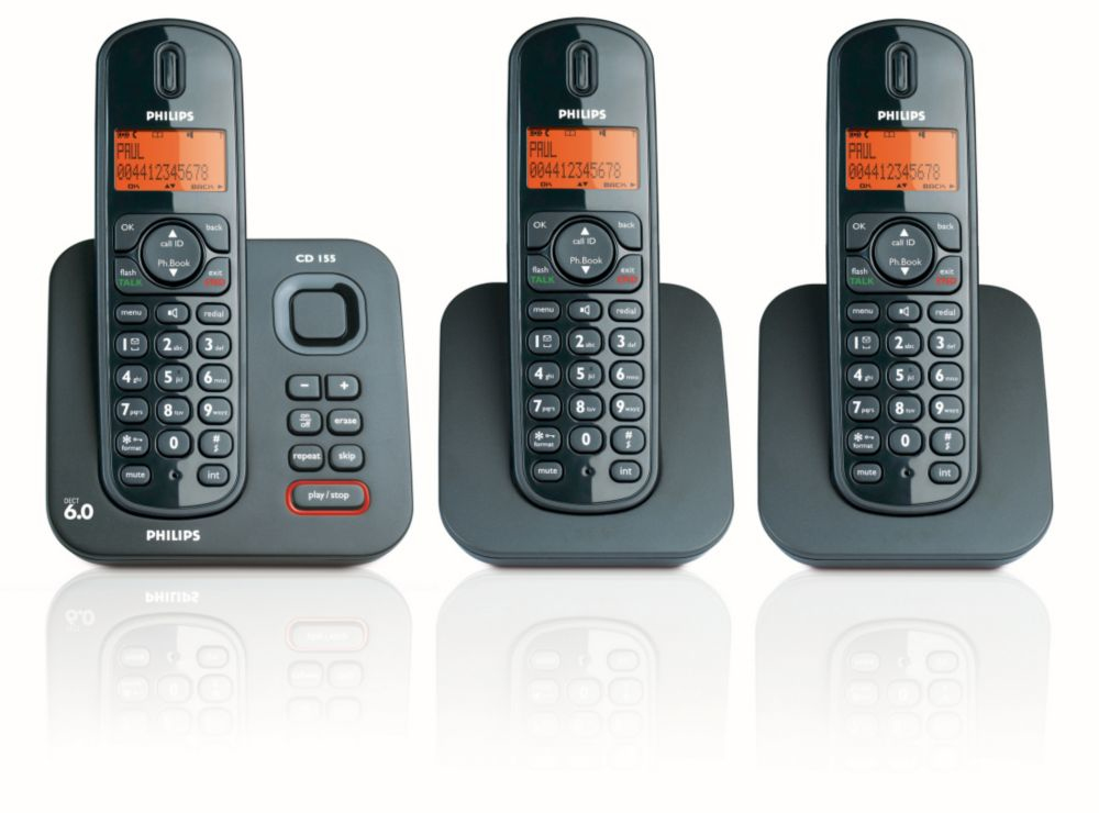 Philips CD1553B/17 telephone Caller ID Black
