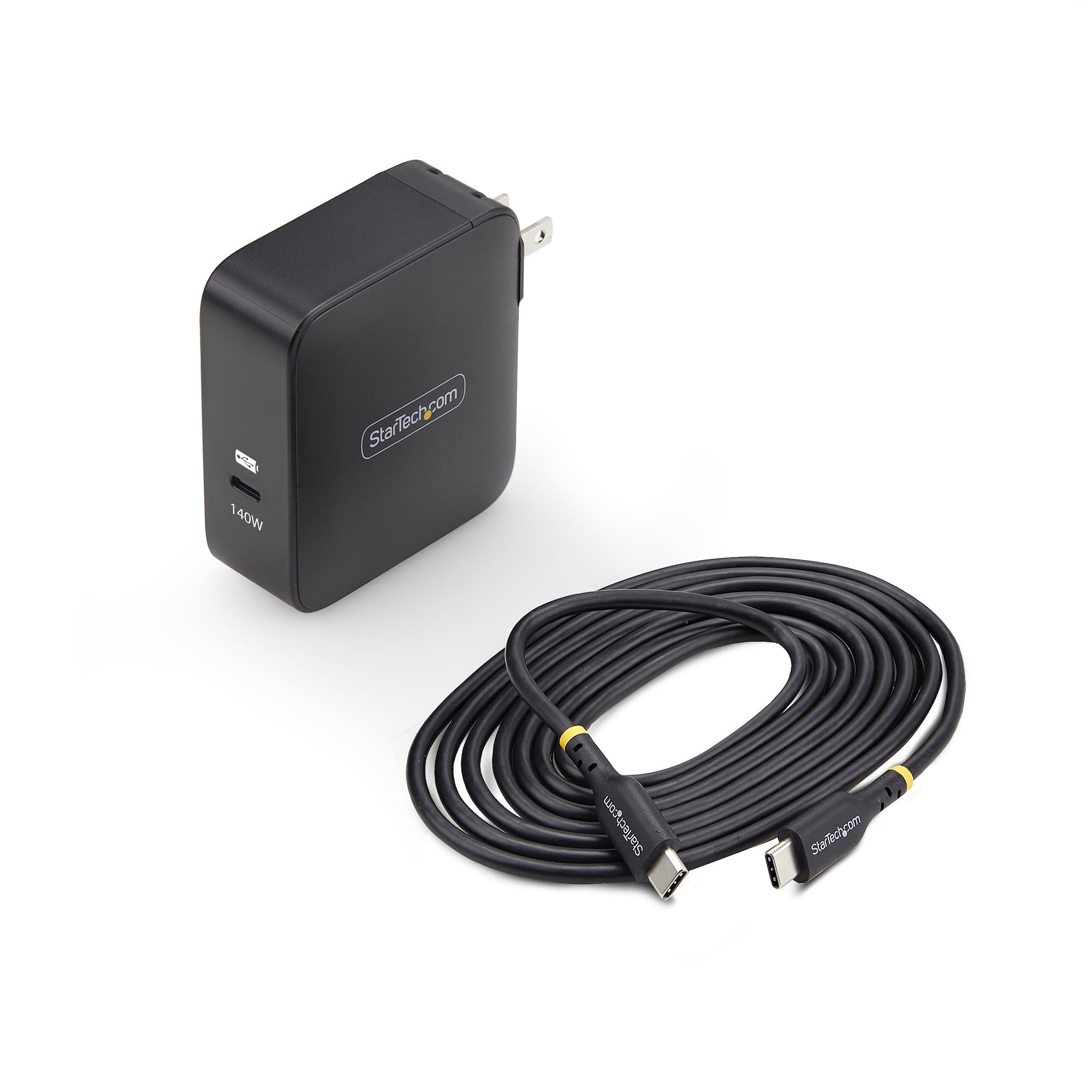Resim StarTech.com 1014GCN-WALL-CHARGER 140W USB-C PD 3.1 GaN Duvar Tipi Şarj Cihazı Siyah