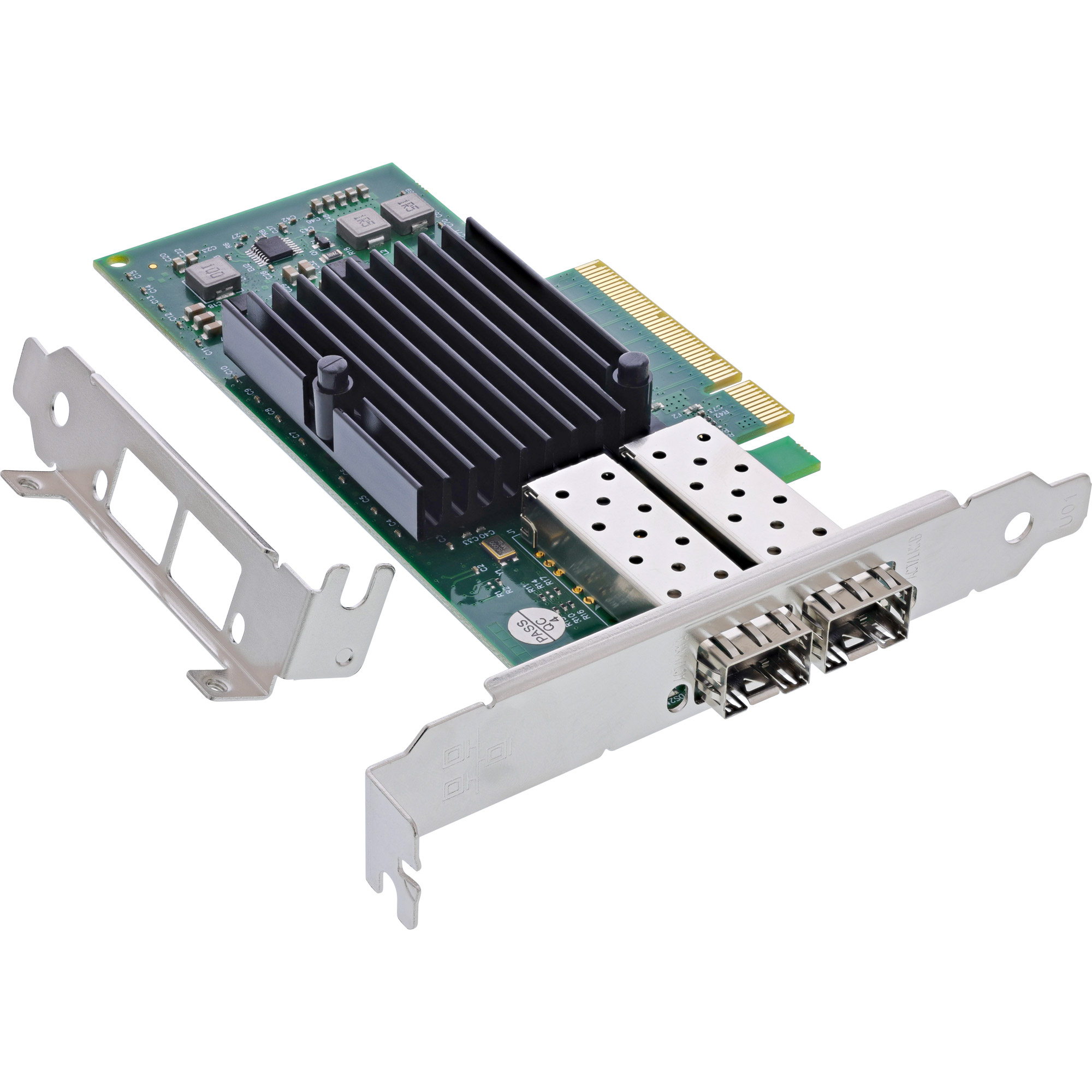 InLine Dual 10 Gigabit network card, 2x SFP+, PCIe x8, incl. LP bracket – image 1