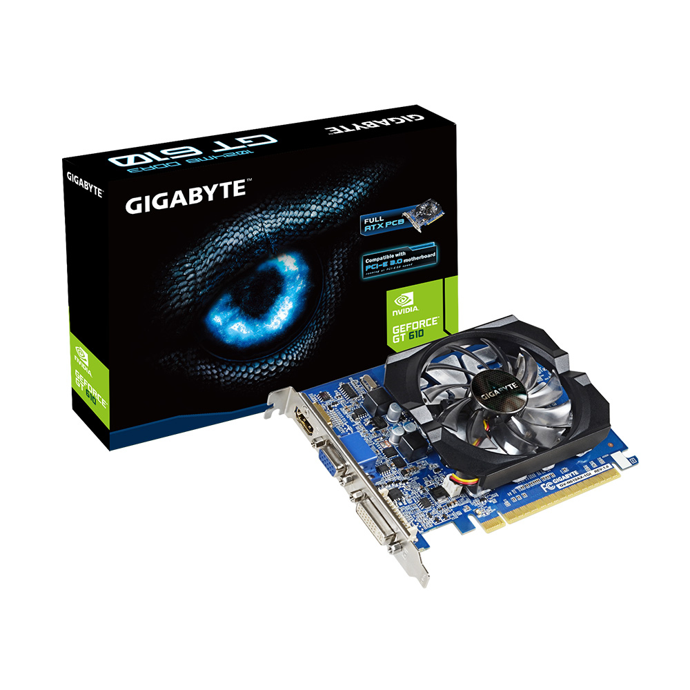 GIGABYTE GV-N610AX-1GI graphics card NVIDIA GeForce GT 610 – image 1