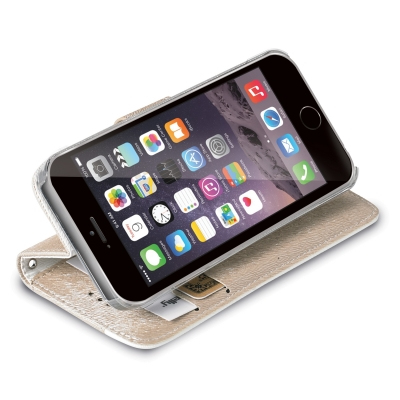 Celly ONDAIPH6GD mobile phone case Folio Beige, White – image 2