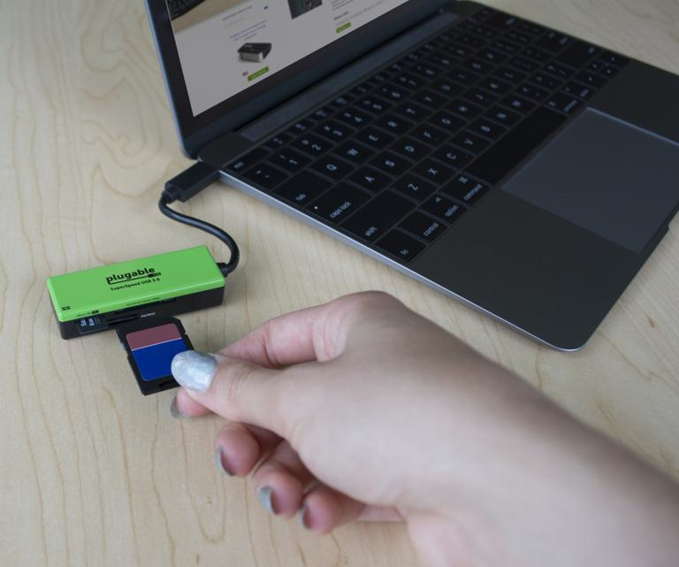 Plugable Technologies USB C SD Card Reader - Driverless USB C Card Reader for SD, Micro SD, MMC, or MS Cards (Compatible with Thunderbolt and USB-C MacBook Pro, – image 2