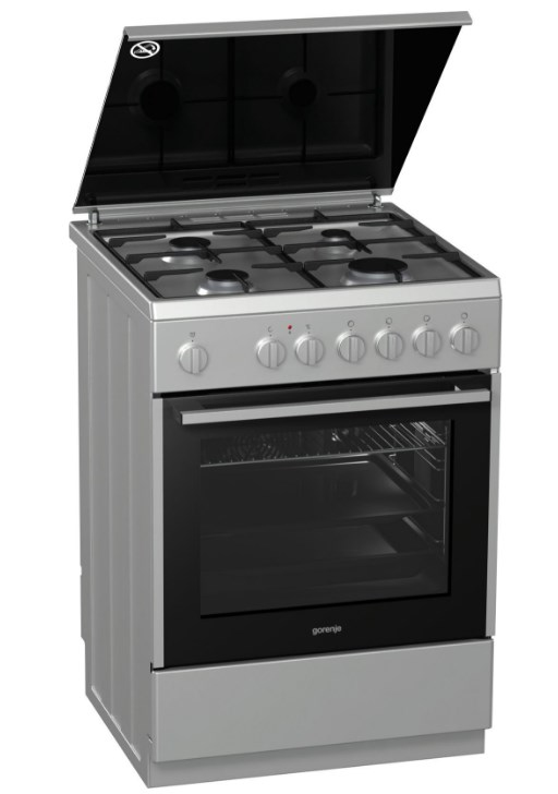 Gorenje K627E112XKD cooker Freestanding cooker Electric Gas Grey, Stainless steel