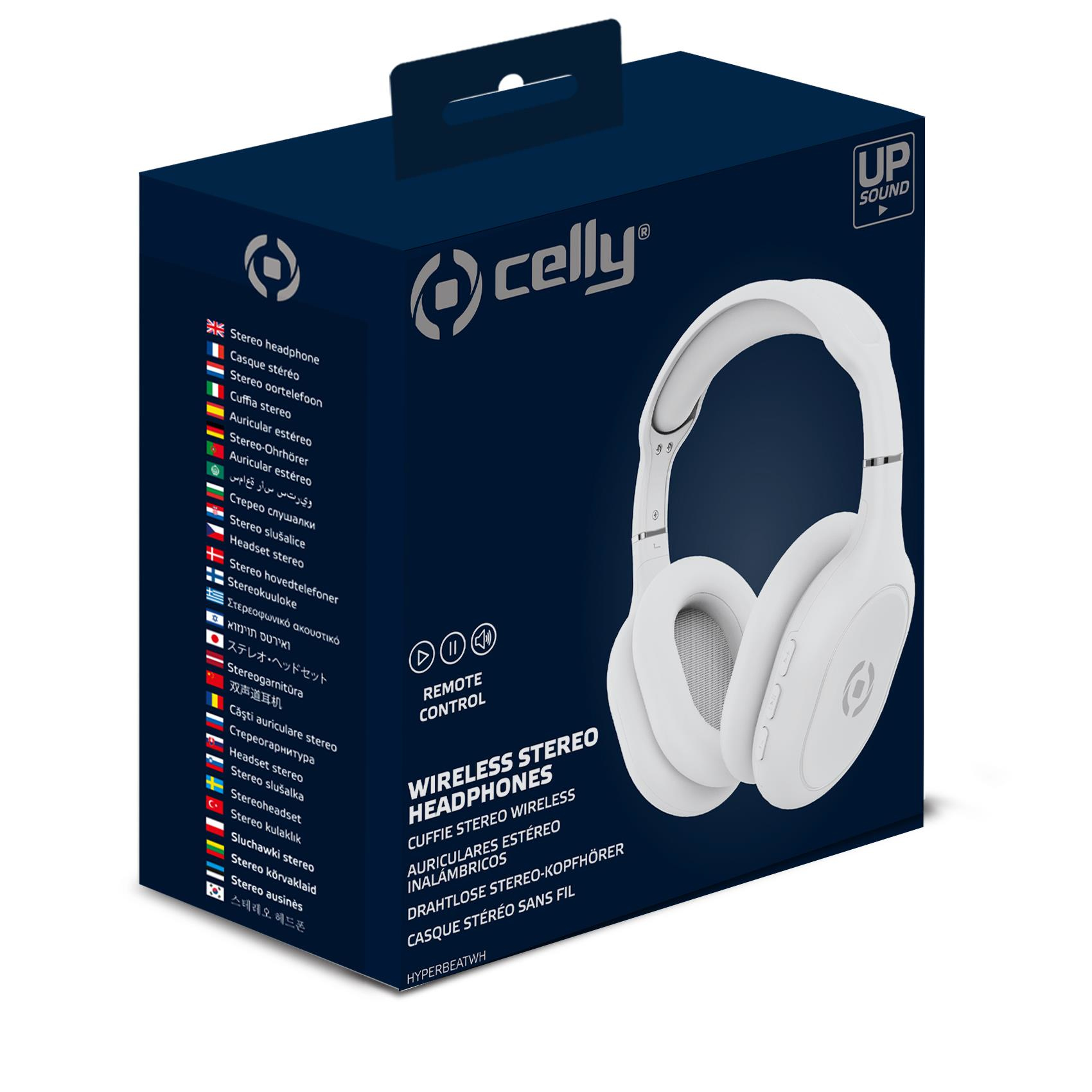 Celly HyperBeat Headset Wired & Wireless Head-band Calls/Music USB Type-C Bluetooth White – image 5