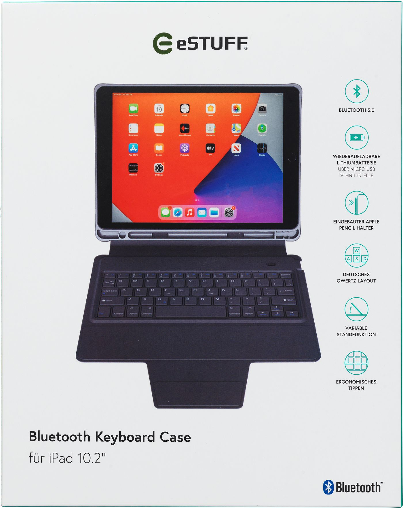 eSTUFF ES688010 mobile device keyboard QWERTZ German Black – image 5