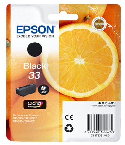 Epson Oranges Singlepack Black 33 Claria Premium Ink