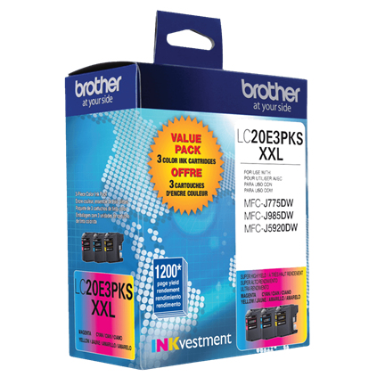 Brother LC20E3PKS ink cartridge 1 pc(s) Original High (XL) Yield Cyan, Magenta, Yellow – image 3