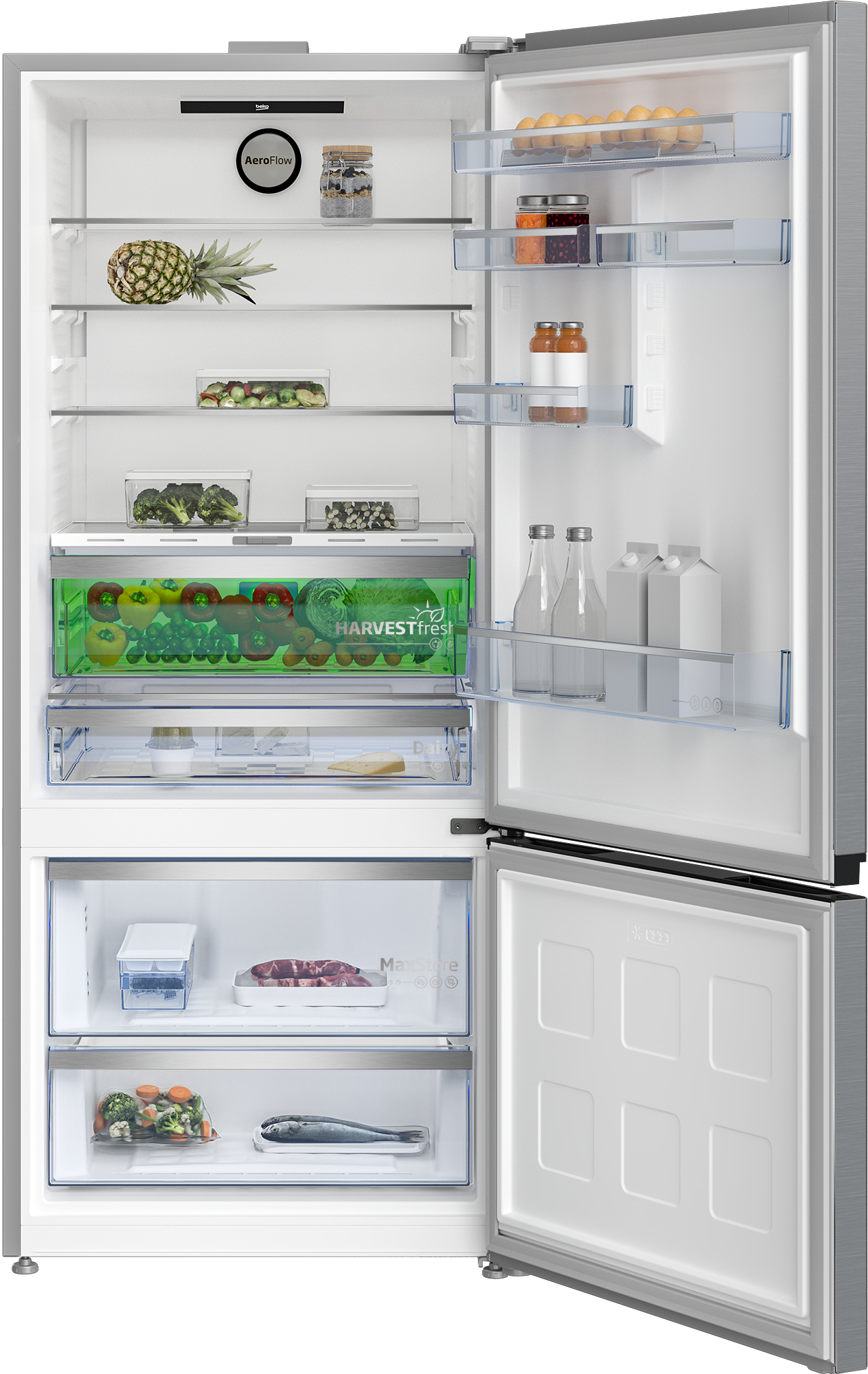Beko B7RCNE595ZXPW combi-fridge Freestanding – image 3