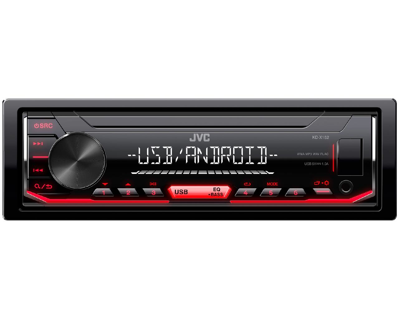 JVC KD-X152 car media receiver Black, Silver