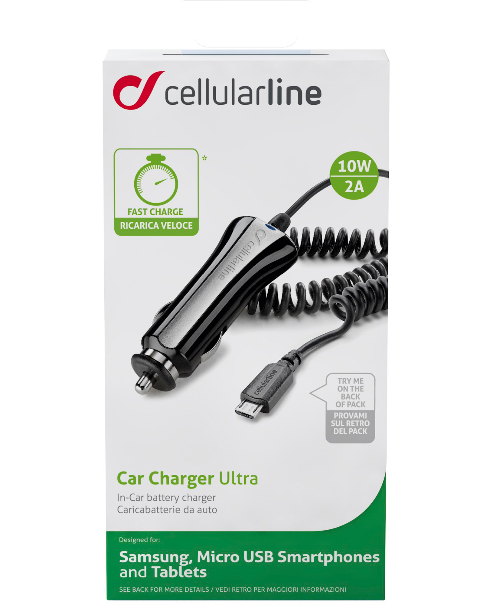 Cellularline CBRMICROUSBTAB mobile device charger Universal Black, Silver Cigar lighter Indoor – image 3