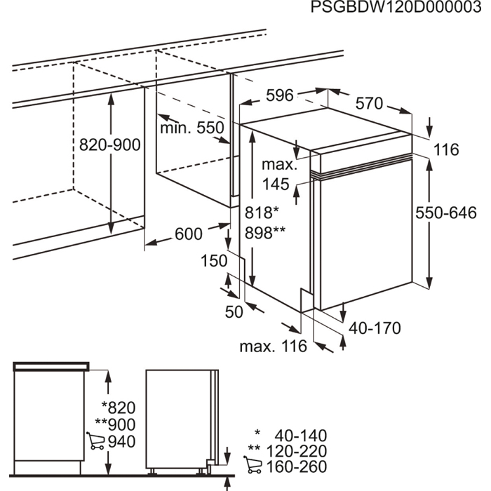 AEG F65042IM0P Semi built-in 12 place settings – image 2