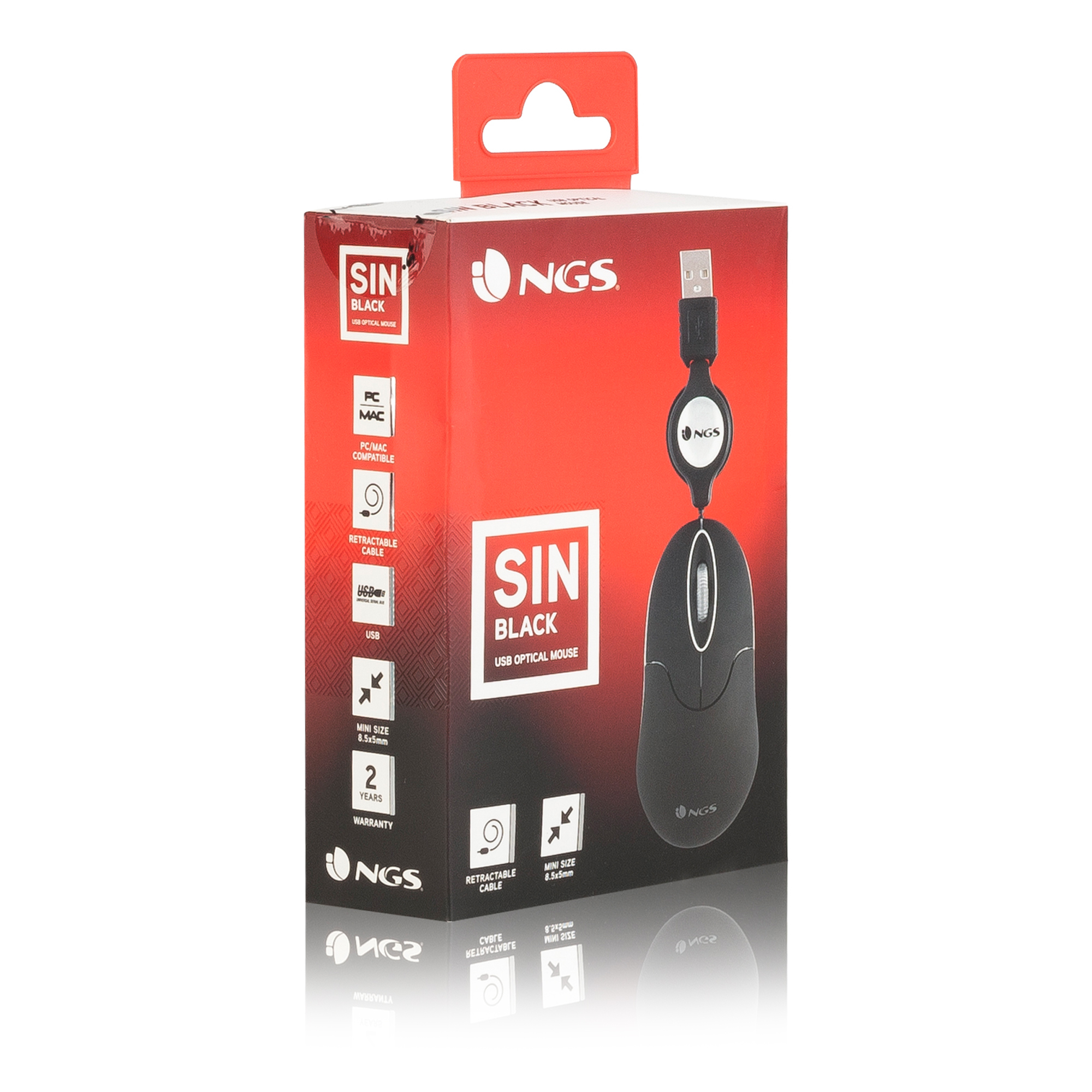 NGS SIN mouse Travel Ambidextrous USB Type-A Optical 1000 DPI – image 8