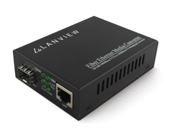 Lanview LVN-MED-SFP-1000BASE-X network media converter Multi-mode Black – image 1