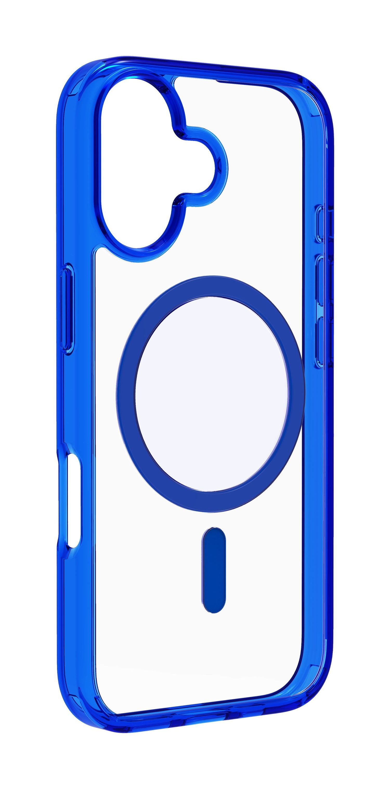 Funda móvil - CellularLine ICONIC MAG, Para iPhone 17, Ultrarresistente, MagSafe, Azul y Transparente