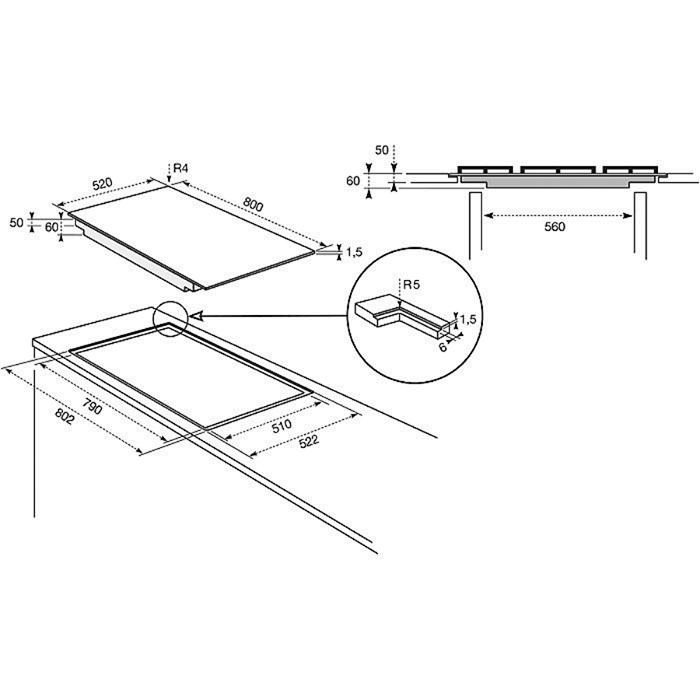 Electrolux FX800UOV hob Stainless steel Built-in Gas 5 zone(s) – image 2
