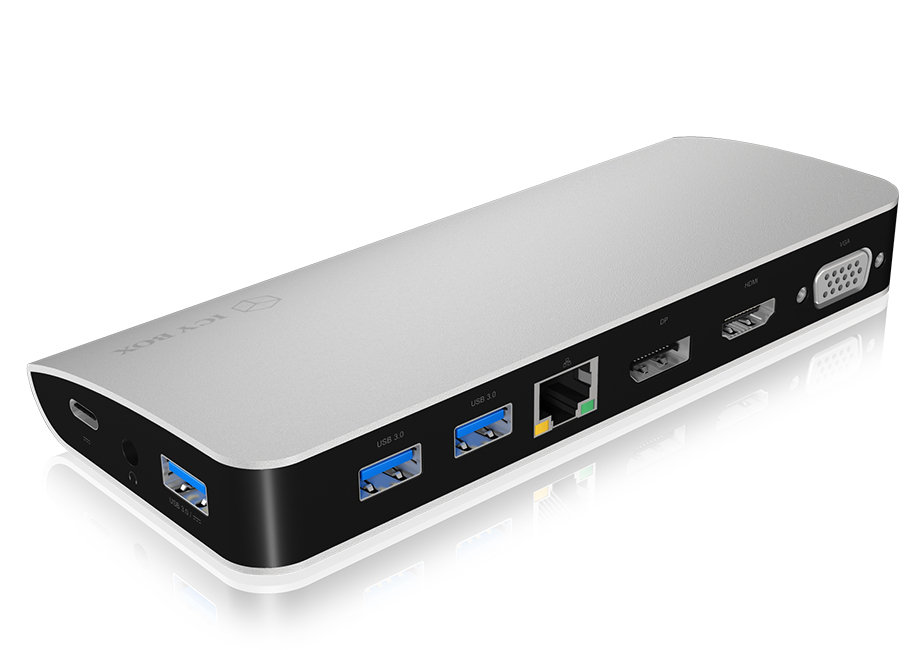 ICY BOX IB-DK2303-C Wired USB 3.2 Gen 1 (3.1 Gen 1) Type-C Black, Silver – image 2