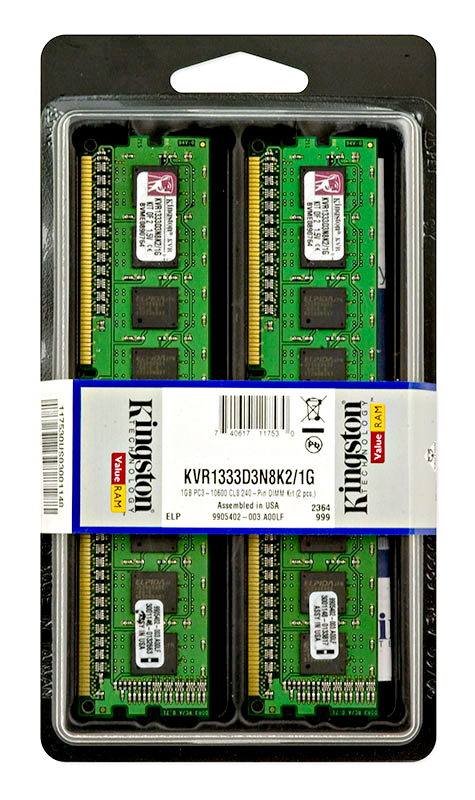 Kingston Technology ValueRAM KVR1333D3N8K2/1G memory module – image 2