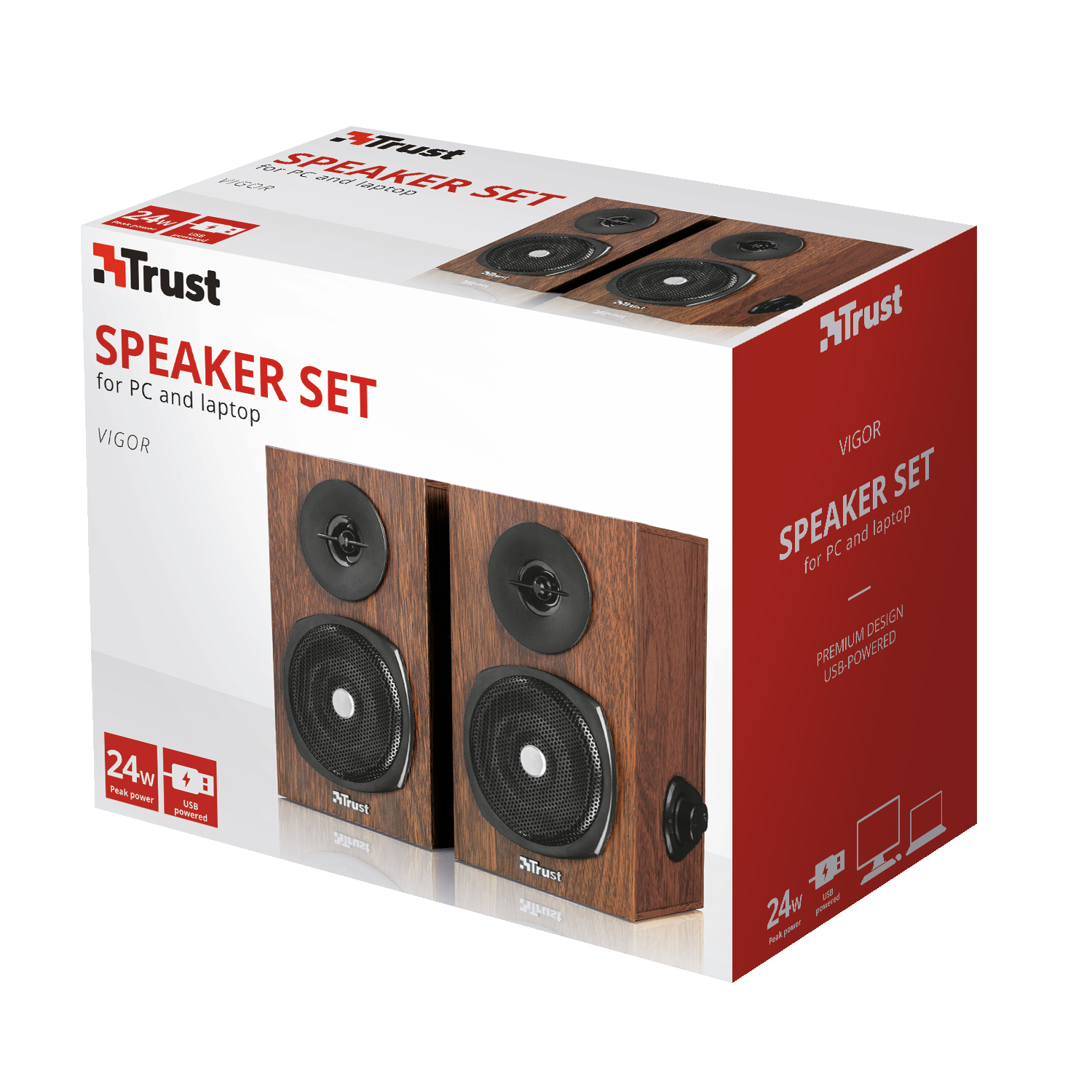 Trust 21759 loudspeaker 2-way Black, Wood Wired – image 3