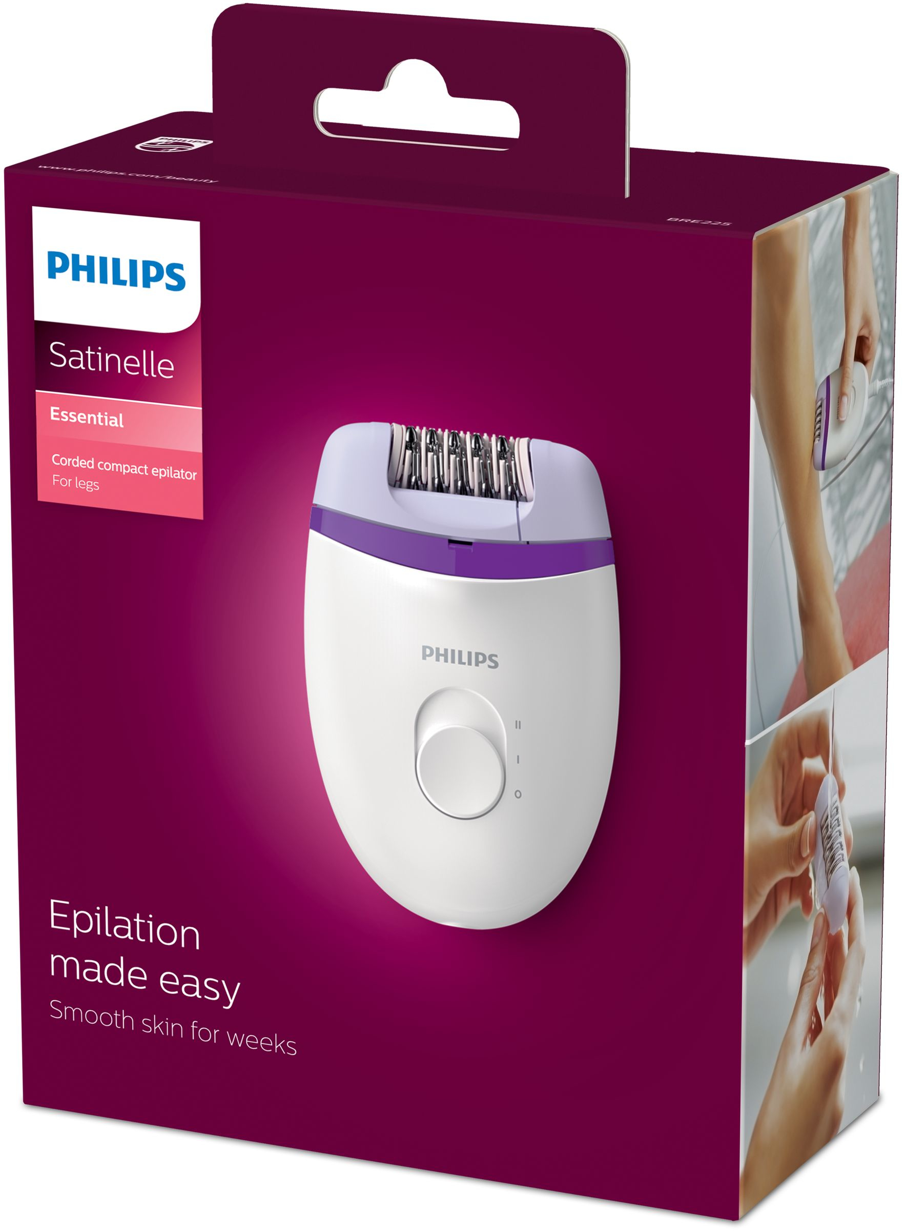 Philips Satinelle Essential BRE225/00 Corded compact epilator – image 4