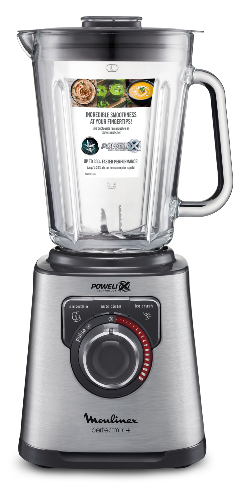 Moulinex LM811D 1.5 L Tabletop blender 1200 W Steel, Grey – image 3