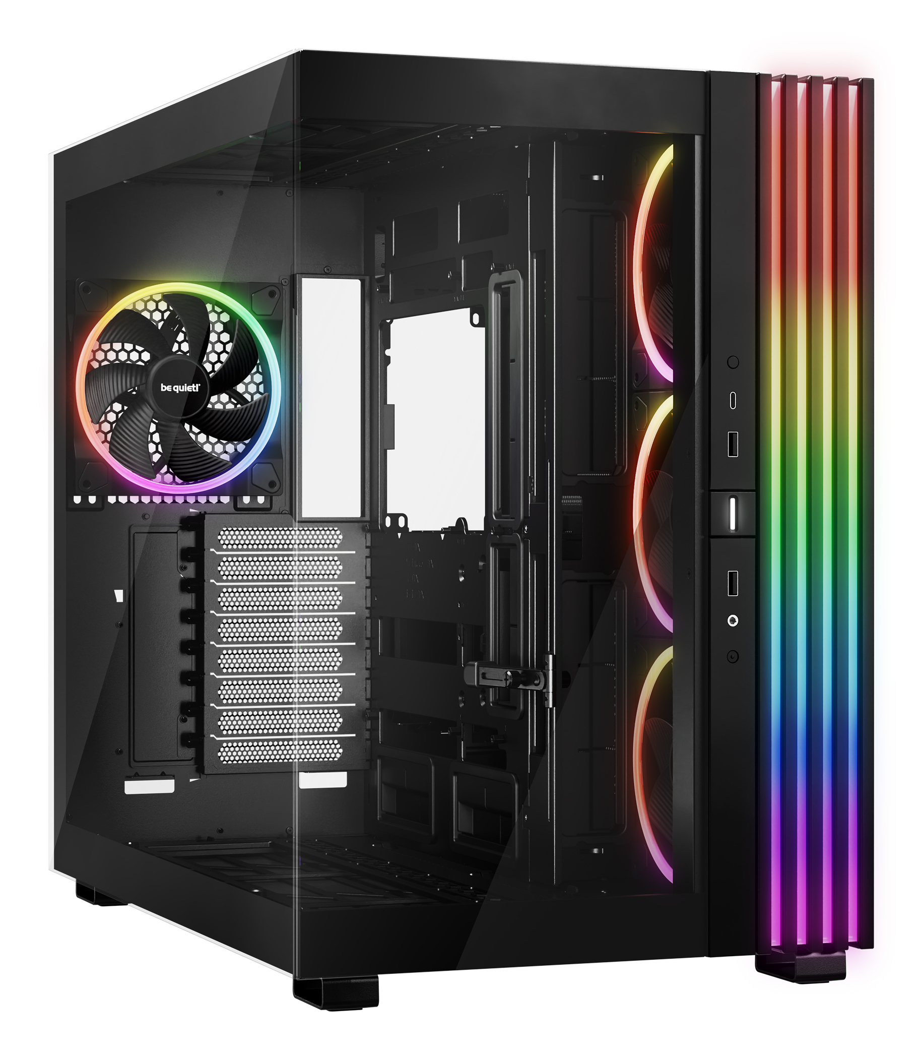 Gabinete Gamer be quiet! LIGHT BASE 900 FX Black - Torre - E-ATX/XL-ATX/ATX/M-ATX/Mini-ATX - 4 Ventiladores - Panel Lateral - Negro - BGW71
