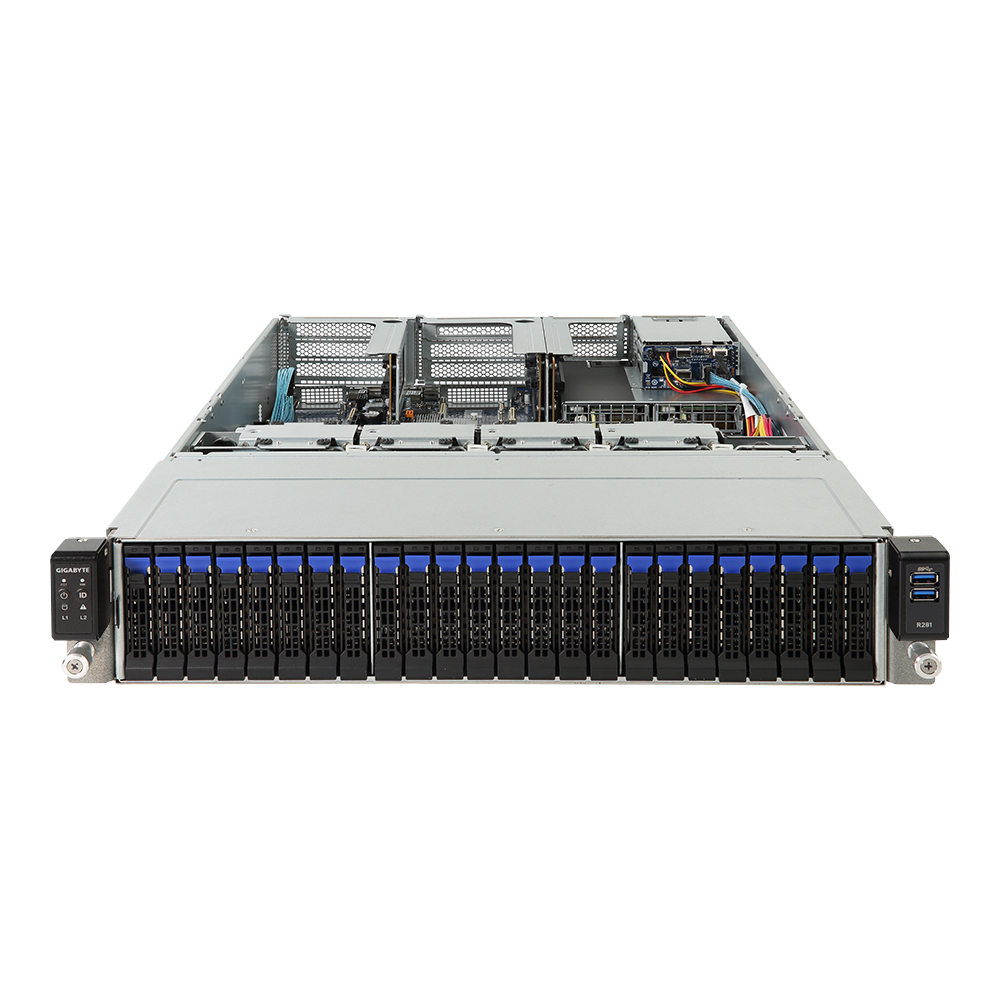 GIGABYTE R281-2O0 Intel® C621 LGA 3647 (Socket P) Rack (2U) Black, Grey – image 2