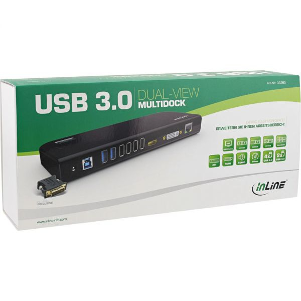 InLine 33285 laptop dock/port replicator Wired USB 3.2 Gen 1 (3.1 Gen 1) Type-B Black – image 5