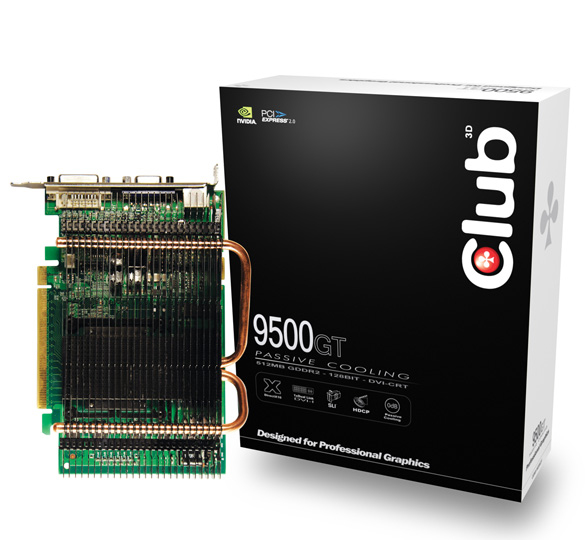CLUB3D 9500GT 512MB Passive Heatpipe