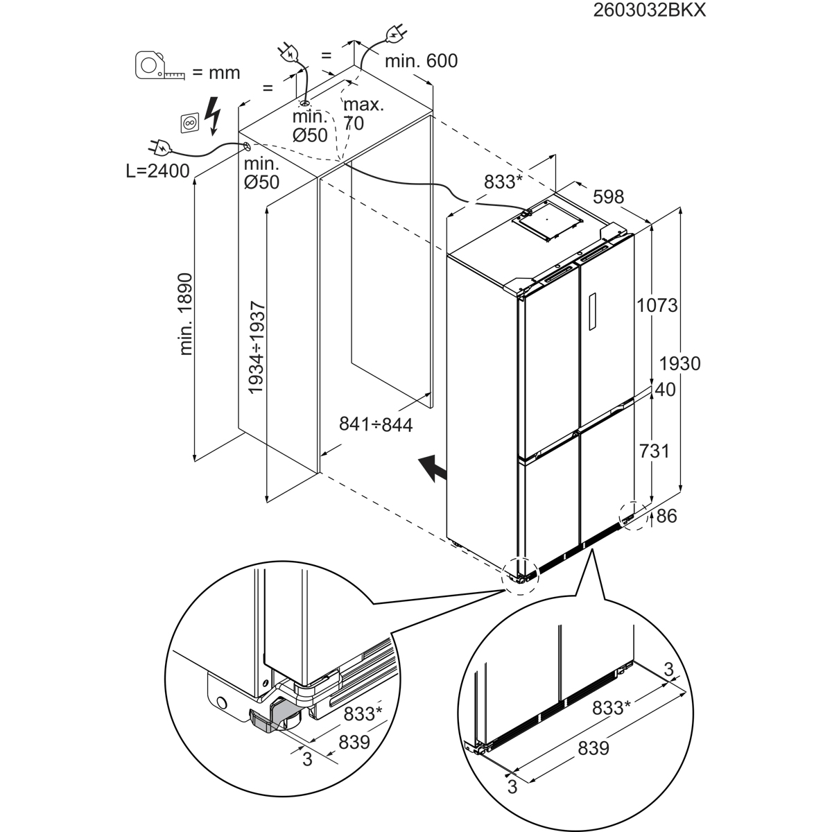AEG ORM8M491EB side-by-side refrigerator Built-in/Freestanding – image 9