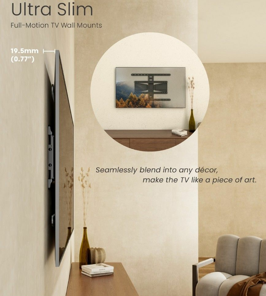 Equip 43"-90" Ultra-Slim Full Motion TV Wall Mount Bracket – image 6