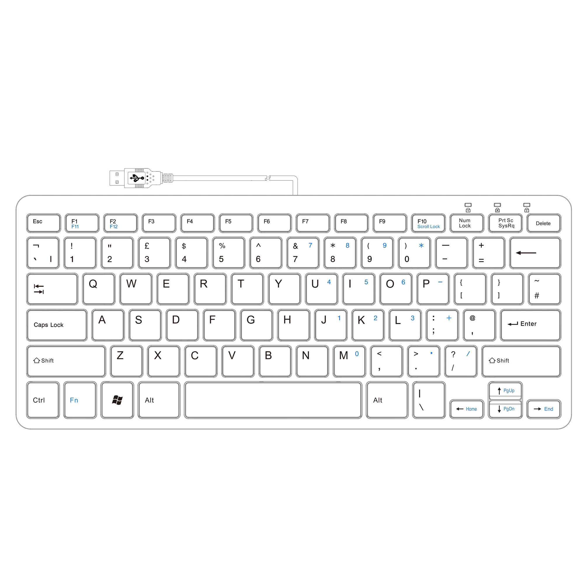 R-Go Tools Ergonomic keyboard R-Go Compact, compact keyboard, flat design, QWERTY (UK), wired, black – image 2