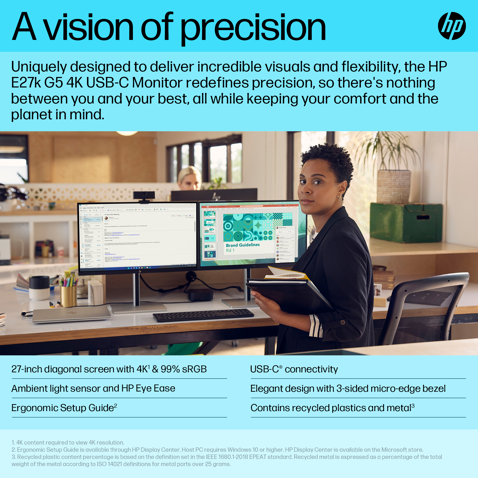 HP E-Series E27k G5 4K USB-C Monitor image 11