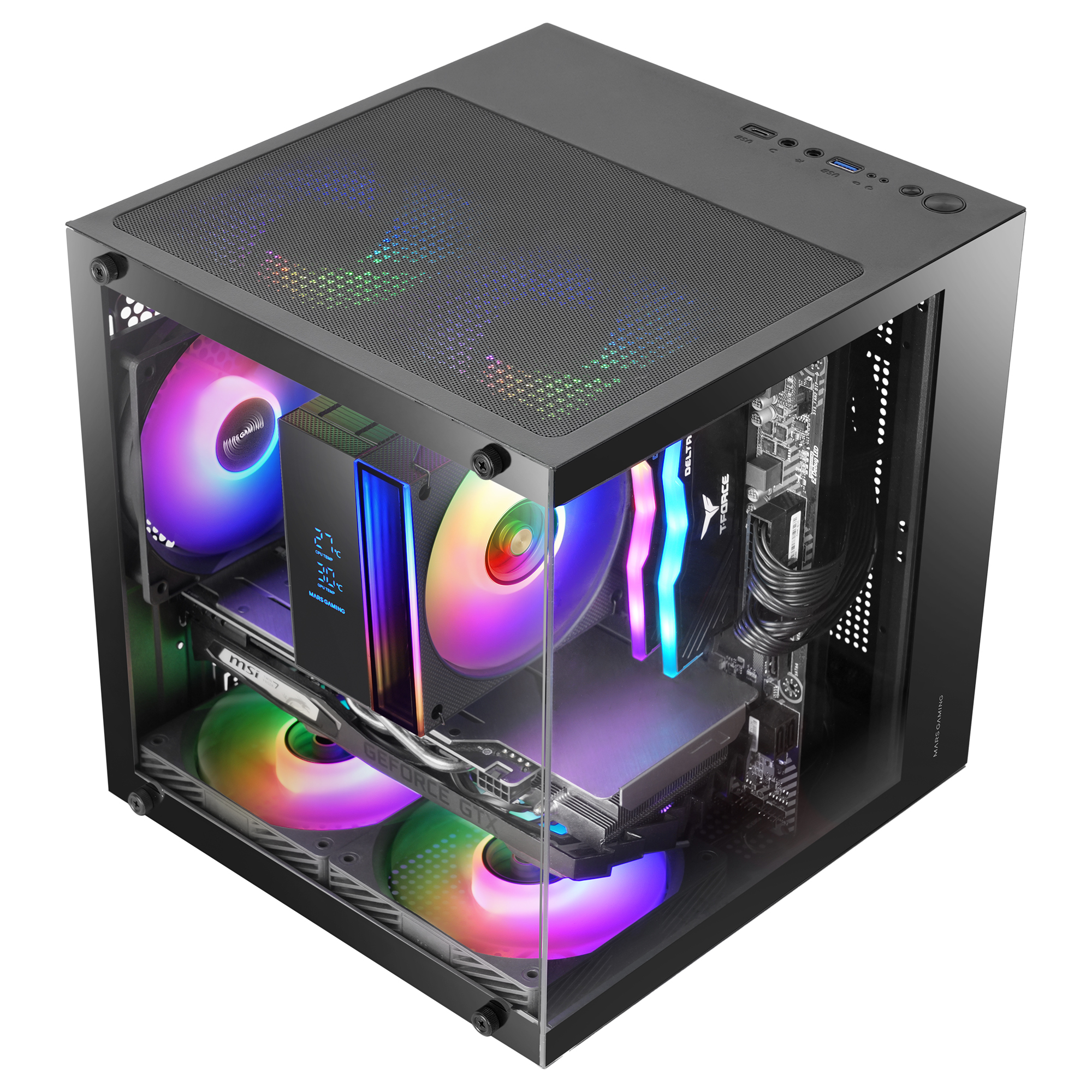 Mars Gaming MC-CUBE computer case Mini Tower Black image 3